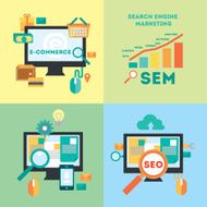 Set of colorful vector icons Internet marketing