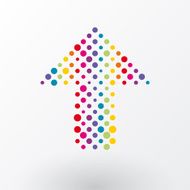 arrow made ââup of small colorful polka dots