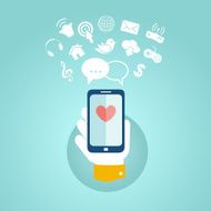 Flat design concept for mobile apps
