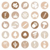 Vector Set of Plants Icons N17