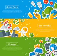 Environmental Protection Ecology Concept Horizontal Banners Set N2