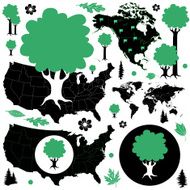 North American forests infographic design elements