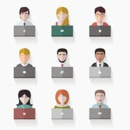 People with computers flat illustration