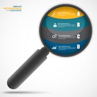 Infographics magnifier vector design template N2