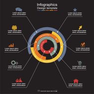 Infographic report template with lines and icons Vector N42