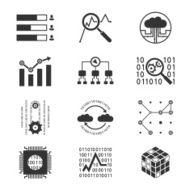 Data analytic silhouette icons N2