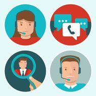Vector client service flat icons