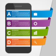 Modern design creative infographic with mobile phone Vector illustration