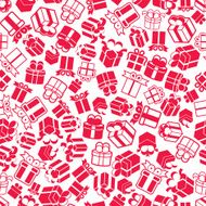 Gift boxes seamless background monochrome vector