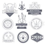 Music set label template of emblem element for your product