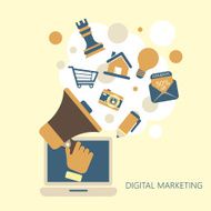 Flat design digital marketing concept N6