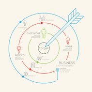 Flat linear Infographic Business Target outline concept Vector N2