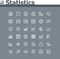 Statistic elements icon set N2