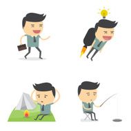 Concept of businessman worker expressing feeling and emotion in