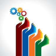 hand with business strategy
