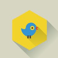 Hexagon bird button