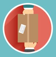Flat delivery box and two hand N2