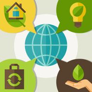 Ecology infographic with environment icons N4