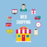 Web Online Shopping - Concept Illustration in Flat Design Style