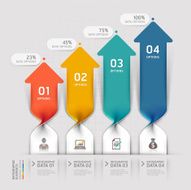 Modern arrow business spiral infographics option N2