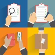 Set of hands clients purchasing N10