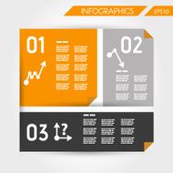 orange flat business template with three options
