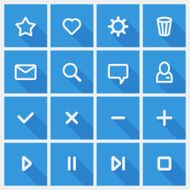 Flat UI design elements - set of basic web icons N8