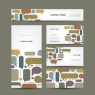 Business cards collection with infographic frames