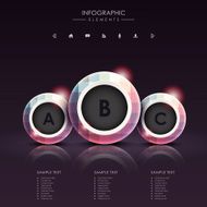 abstract 3d circle metal infographics