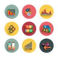 Infographic in colorful circles Flat icon set N4