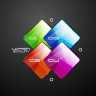 Abstract glossy squares infographic background