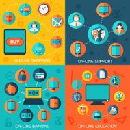 On-line shopping infographic background N4