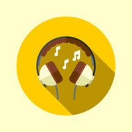 Vintage headphones Hipster icons series N2