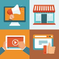 Vector digital marketing concepts in flat style