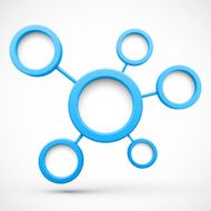 Abstract network with circles 3D N3