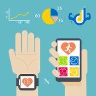 Health book on smartwatch and smartphone N2