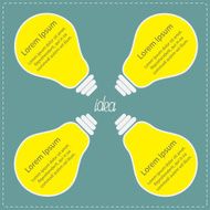 Four big yellow light bulb Idea concept Business infographic