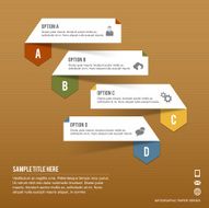 Paper Infographic tabs of four options on brown paper background