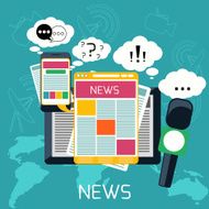 Mass media concept news radio newspaper N2