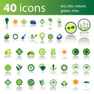 Set of 40 Eco Icons and Design Elements
