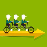 flat design illustration concept of cooperation triplets