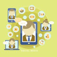 flat design concept of social media N4