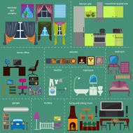 House remodeling infographic Set interior elements N23