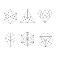 Set of icons geometric logo N3