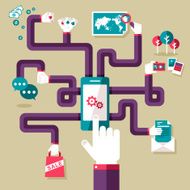 flat design illustration concept for mobile apps N2