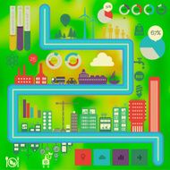 Blurred city infographics
