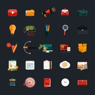 Business office and marketing items icons N39