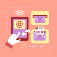 flat design concept of newsletter N4