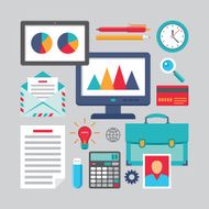 Flat Design - Business Vector Icons for different creative works N2