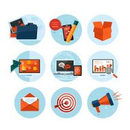 Business office and marketing items icons N40